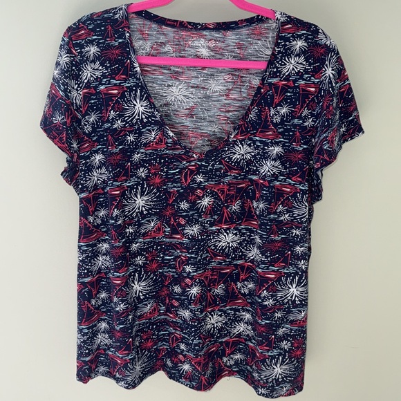 Lilly Pulitzer 4th of July Patriotic Red white & Blue T Shirt - Picture 1 of 5